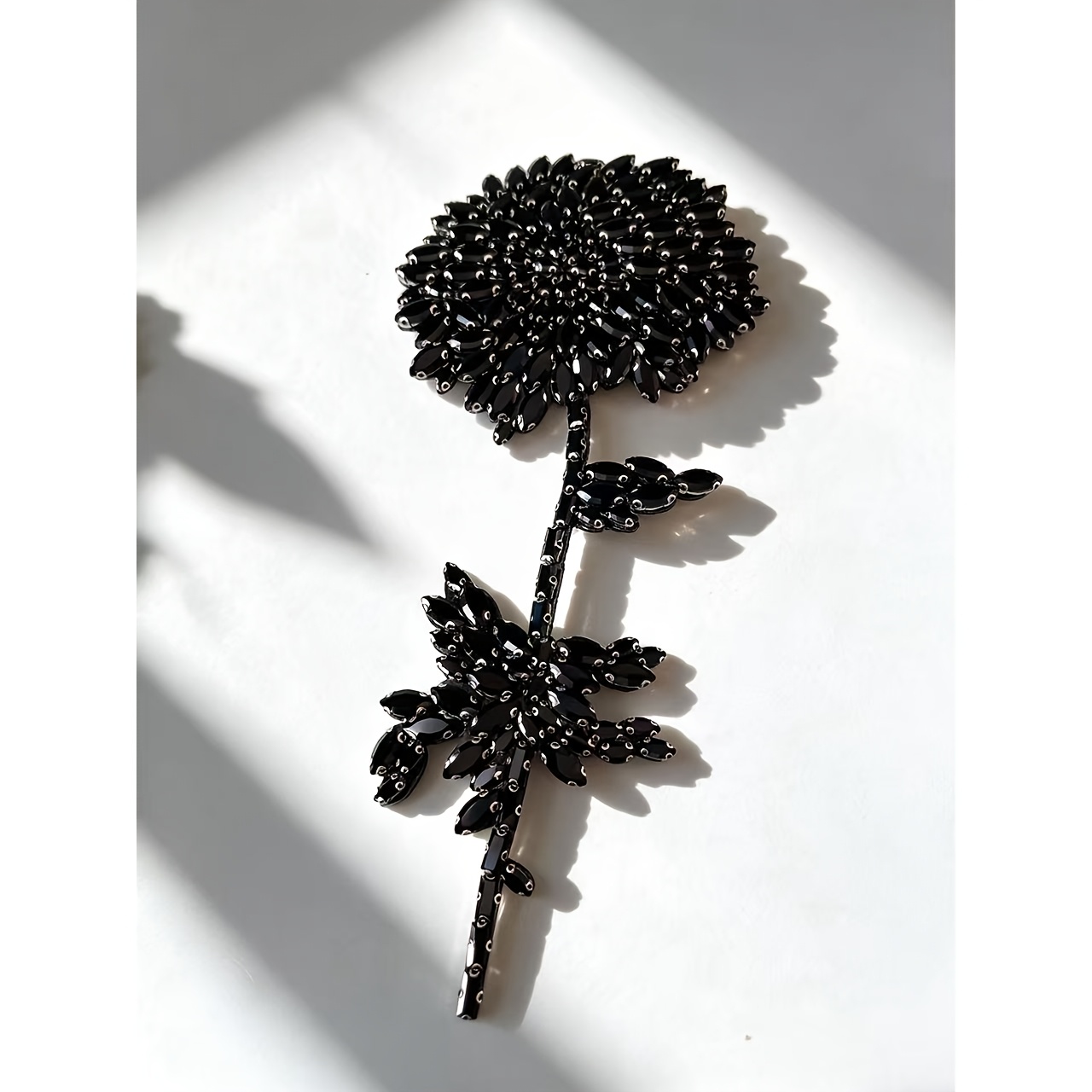Handcrafted Rhinestone Flower Brooch, Sparkling Elegance
